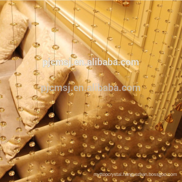 hot selling crystal wave-shaped beads curtain amber for home decoration Eco-friendly